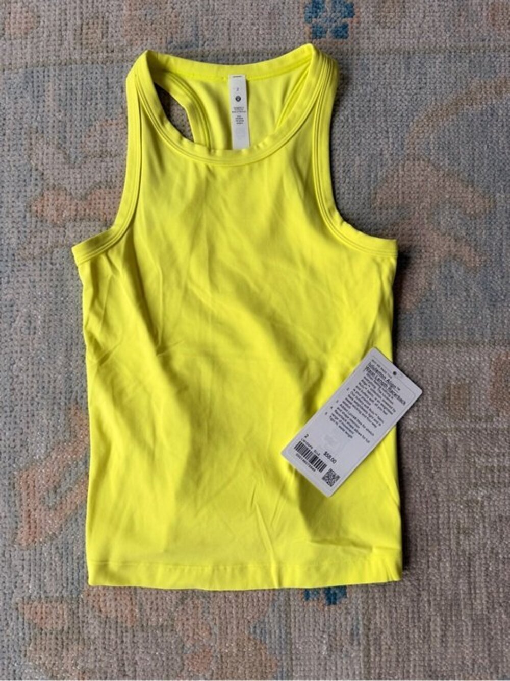 lululemon athletica Neon Yellow Racerback Tank Top